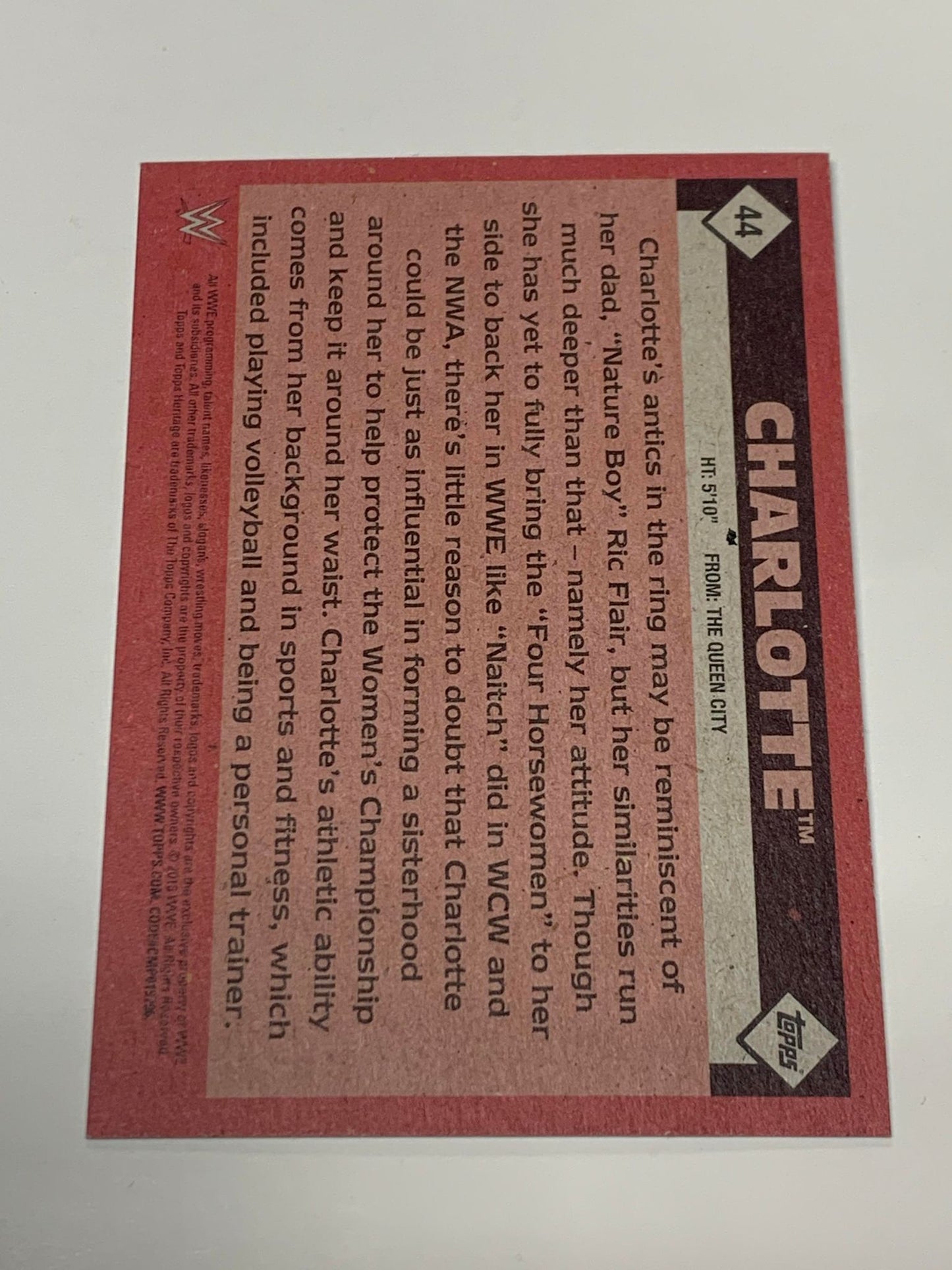 Charlotte Flair 2016 WWE Topps Card #44