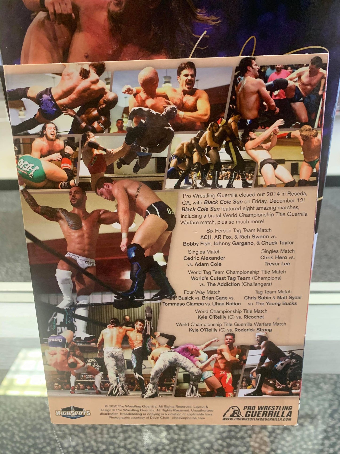 Pro Wrestling Guerrilla PWG DVD Black Cole Sun December 12th 2014 Reseda, CA