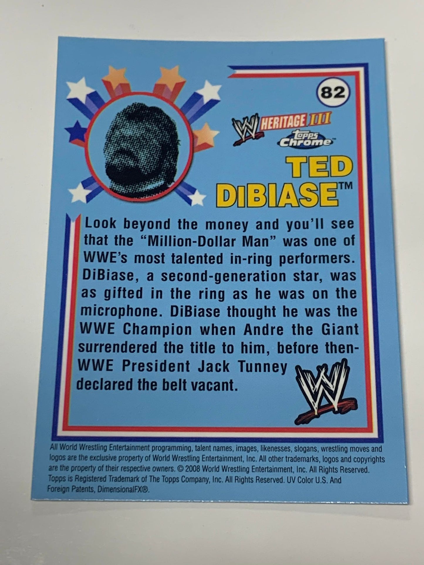 Ted DiBiase 2008 WWE Topps Chrome Heritage Card #82
