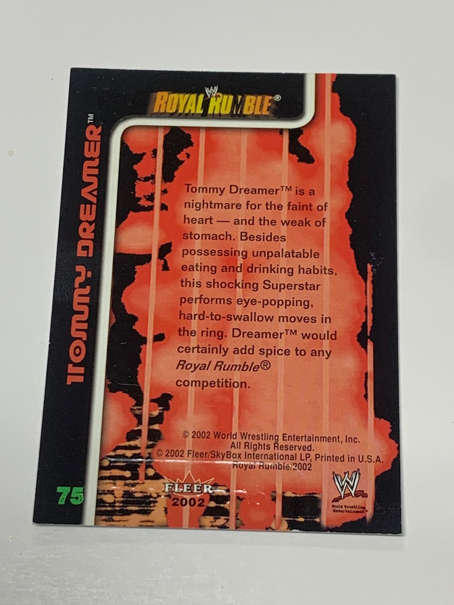 Tommy Dreamer 2002 Fleer Royal Rumble #75 (1st WWE Card)
