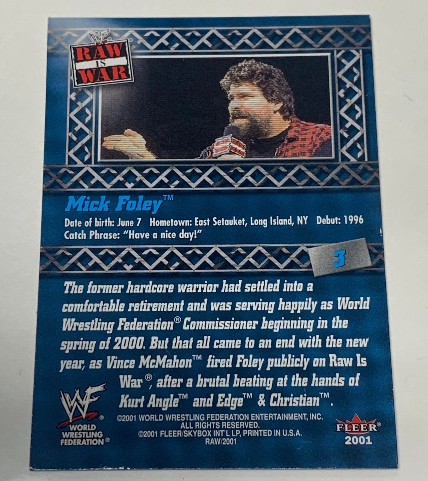 Mick Foley & Vince Mcmahon 2001 WWE Fleer Gold #3