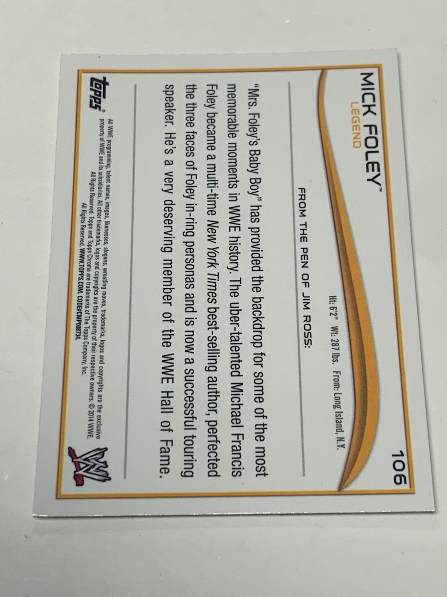 Mick Foley 2014 WWE Topps Chrome #106