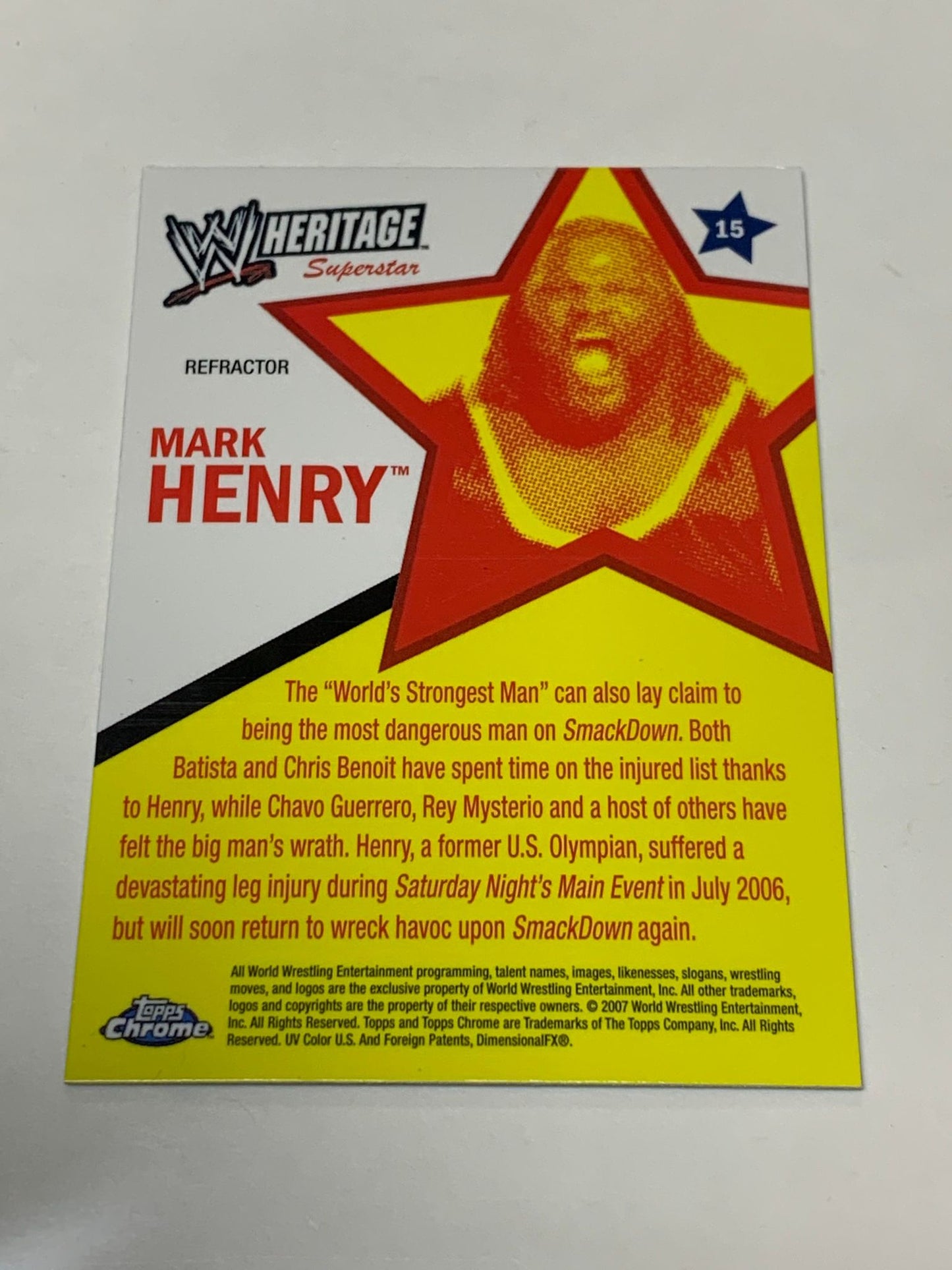 Mark Henry 2007 WWE Topps Chrome Heritage REFRACTOR #15