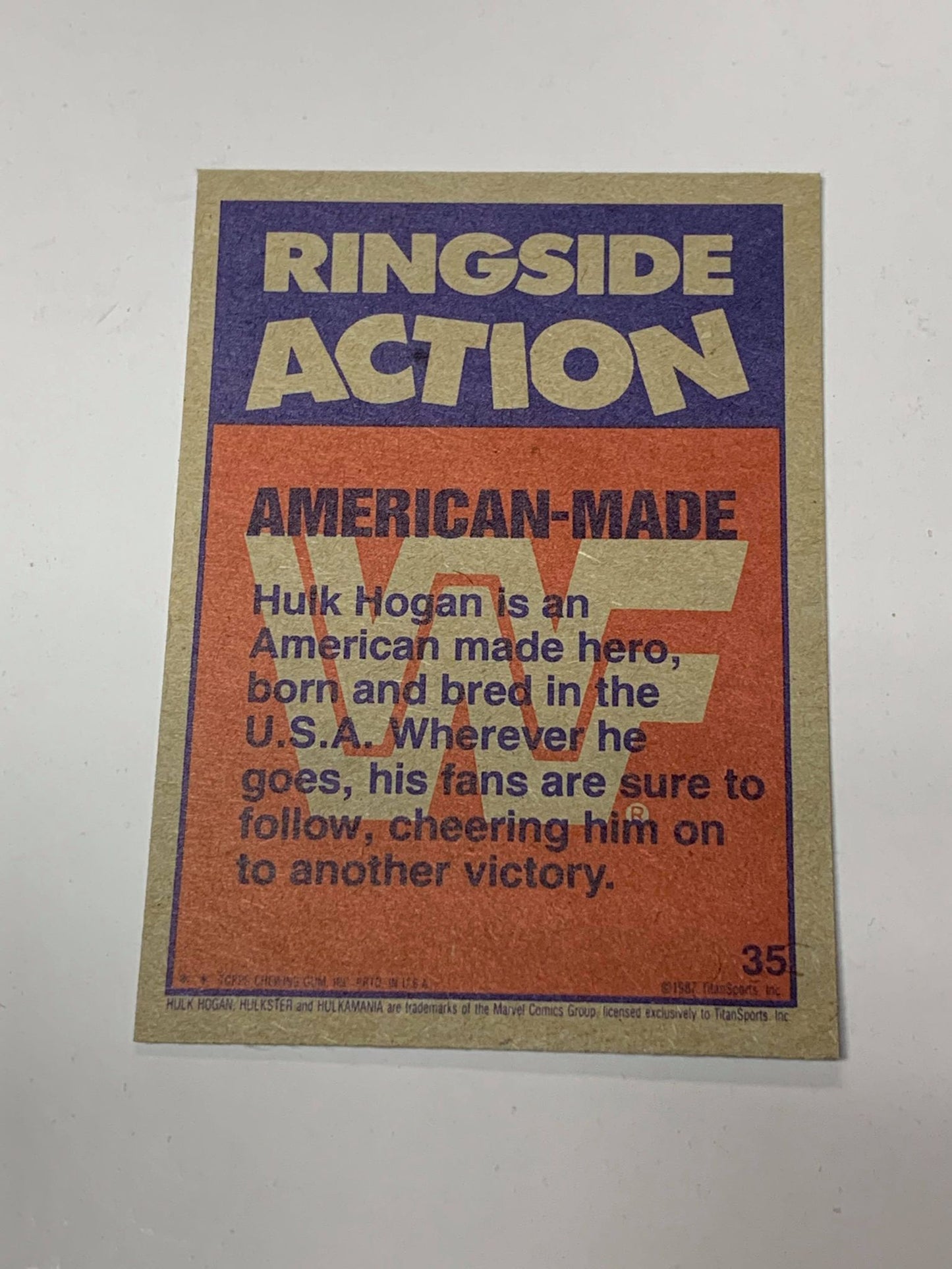 Hulk Hogan WWE 1987 Topps “American Made” #35
