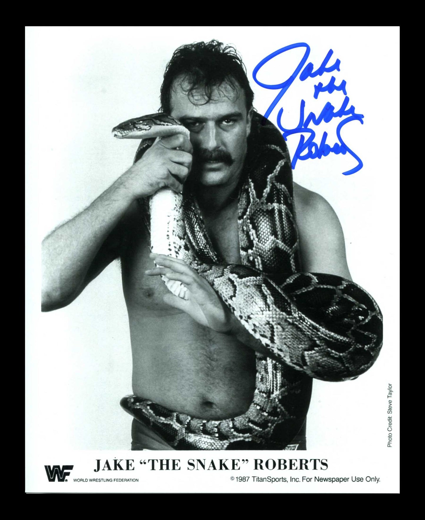 Jake The Snake Roberts Pose 2 Signed Photo COA