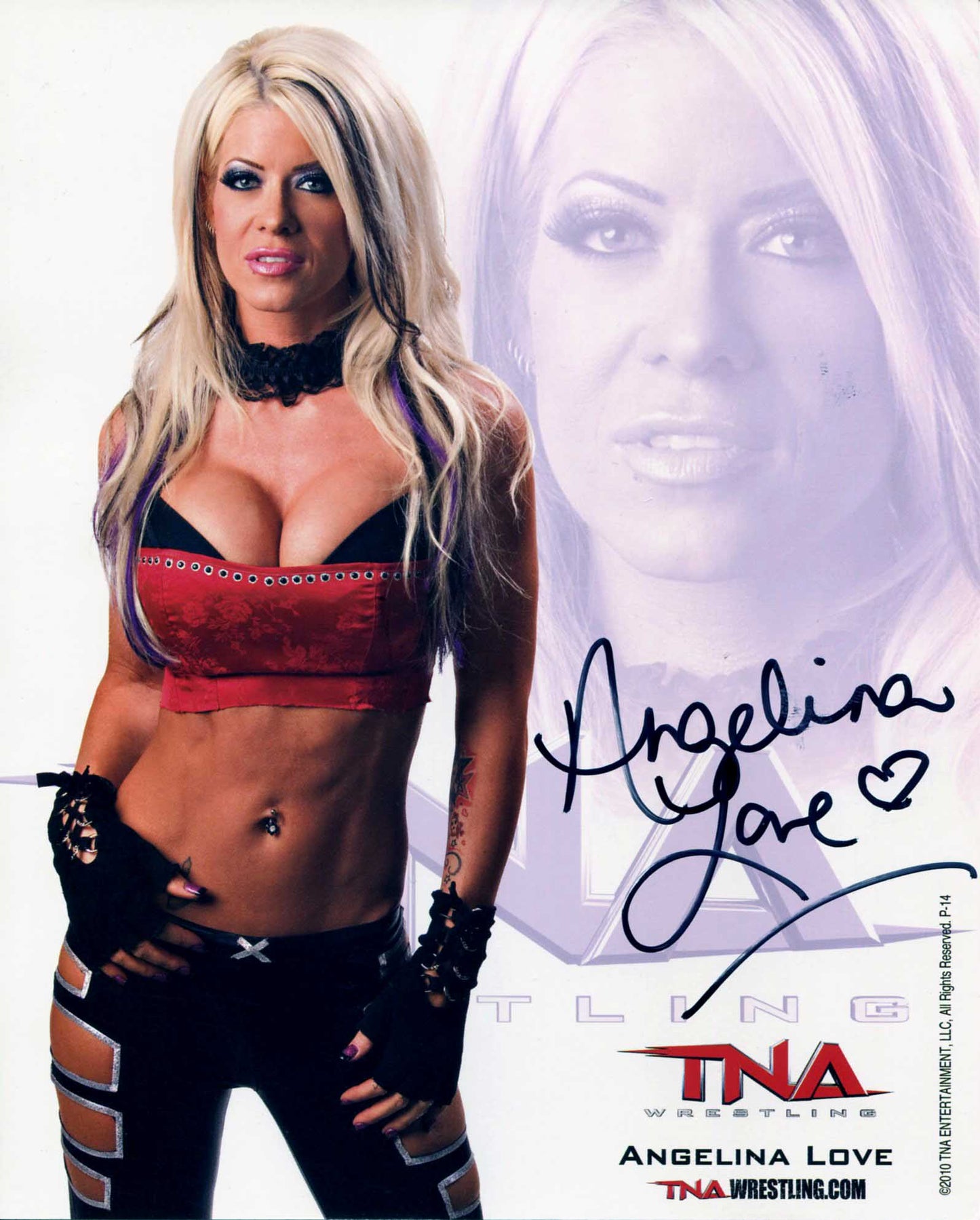 Angelina Love Official TNA Promo Signed Photo COA