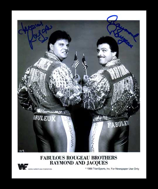 The Fabulous Rougeau Brothers (Jacques Raymond) Pose 3 Signed Photo COA
