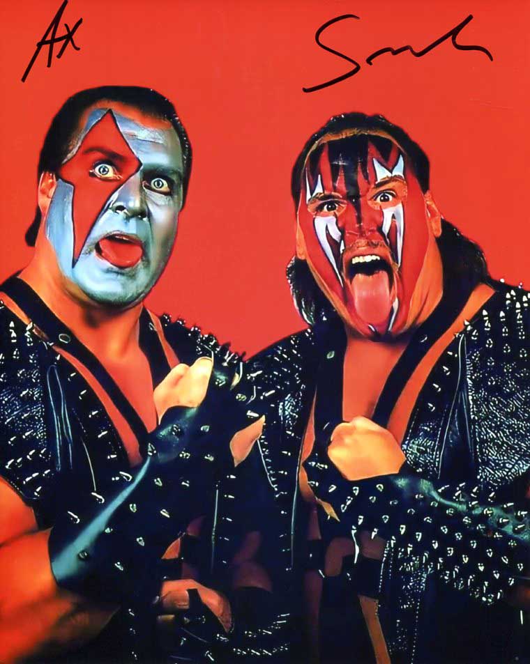 Demolition Ax & Smash Pose 3 Dual Signed Photo COA