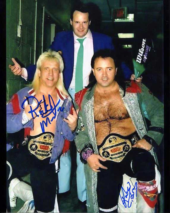 Rock N Roll Express Robert Gibson & Ricky Morton Pose 11 Signed