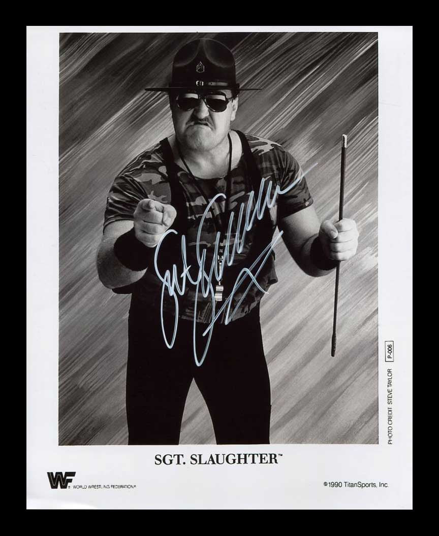 Sgt Slaughter Pose 3 Signed Photo COA