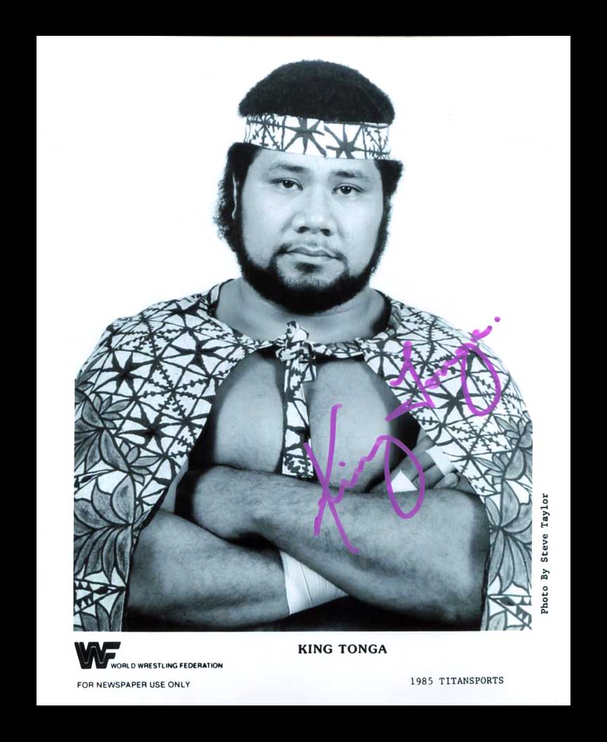 King Tonga (Haku) Signed Pose 1 Photo COA The Wrestling Universe