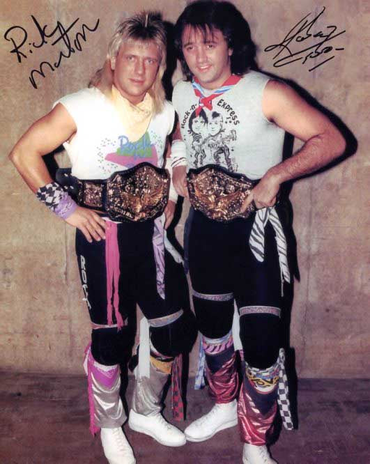 Rock N Roll Express Robert Gibson & Ricky Morton Pose 4 Signed Photo COA