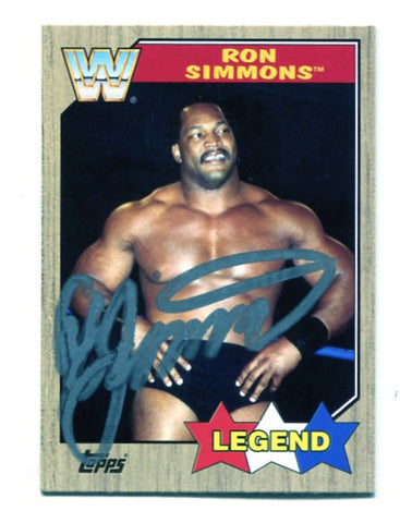 Ron Simmons 2017 Topps Heritage WWE Card Signed