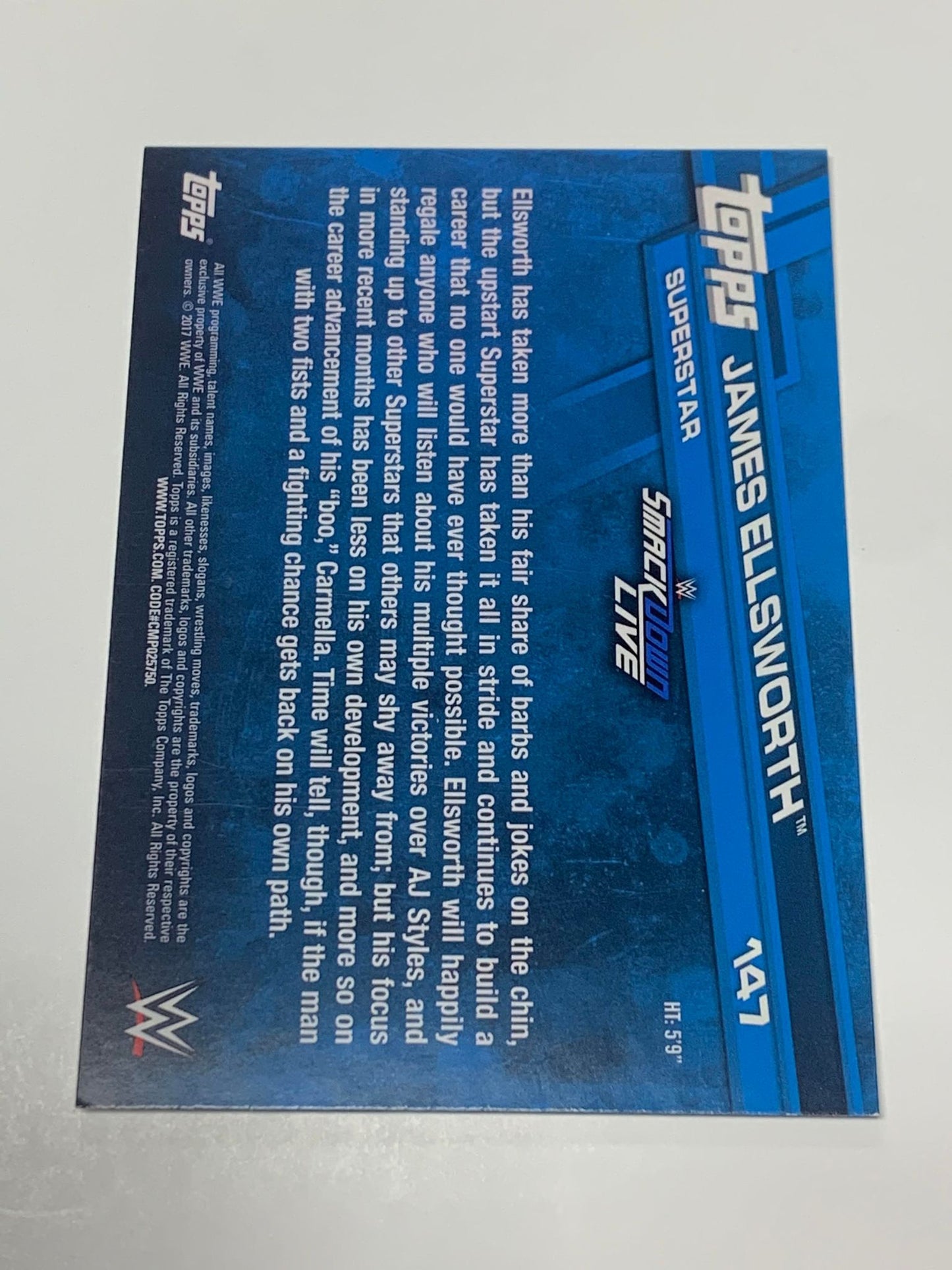 James Ellsworth 2017 WWE Topps Rookie Card #147