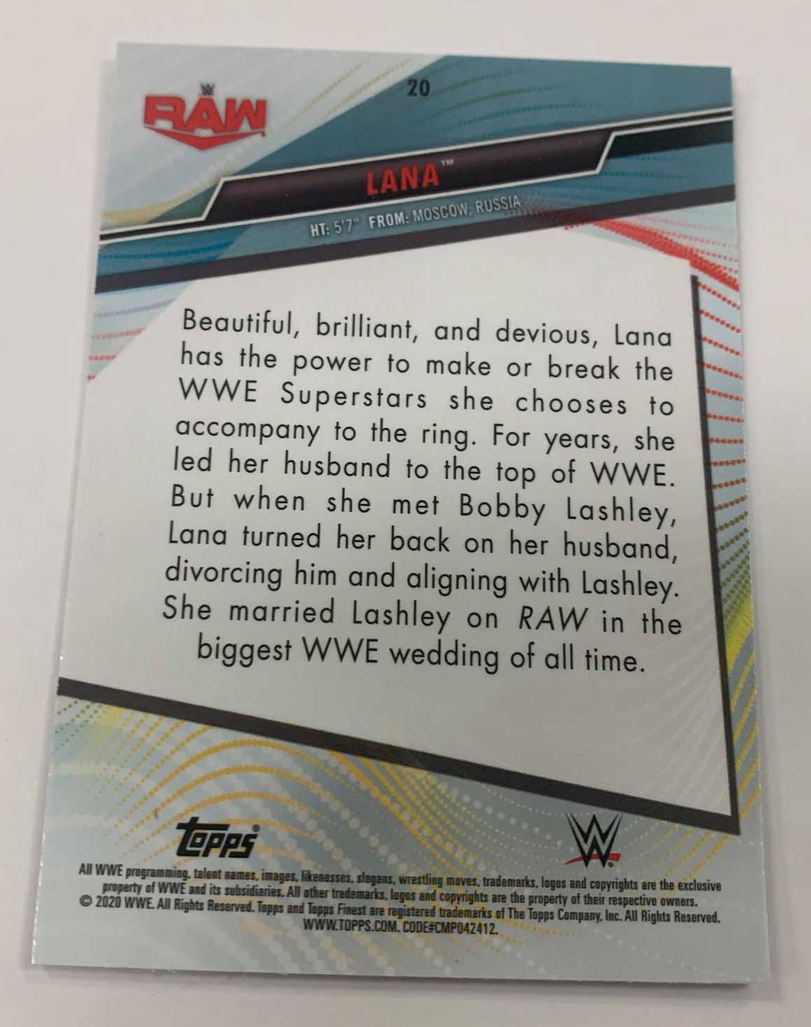 Lana 2020 Topps Finest X-Fractor Card #20