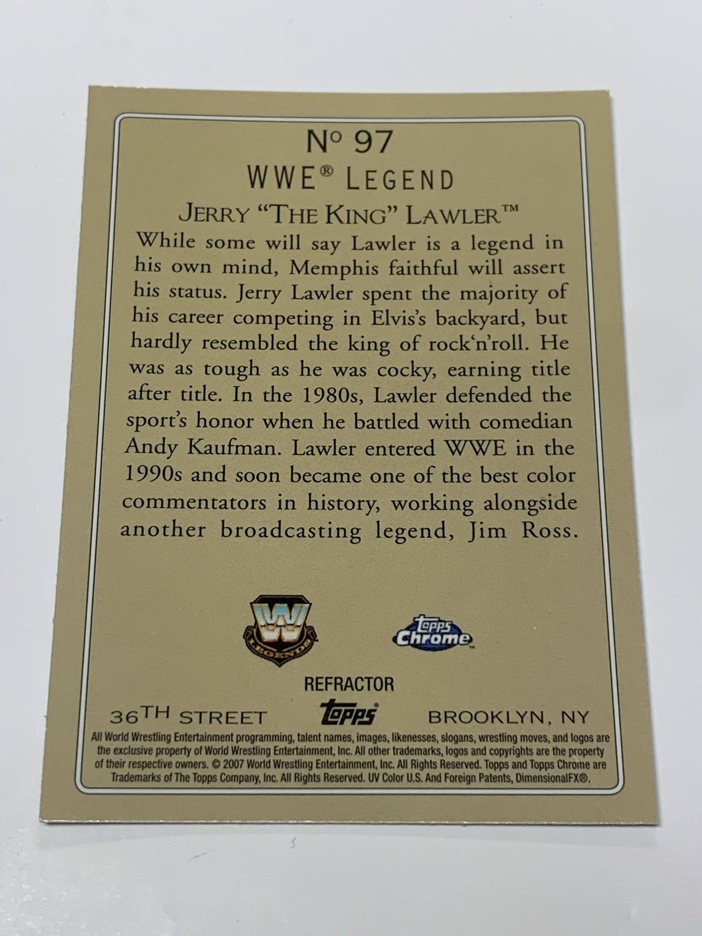 Jerry Lawler 2007 WWE Topps Chrome Turkey Red REFRACTOR #97