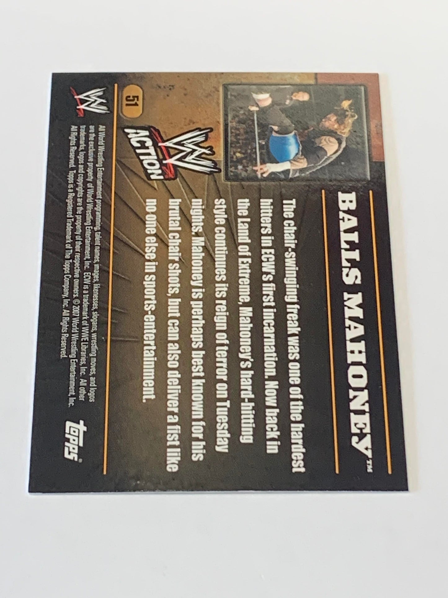 Balls Mahoney 2007 WWE Topps Action Card #51