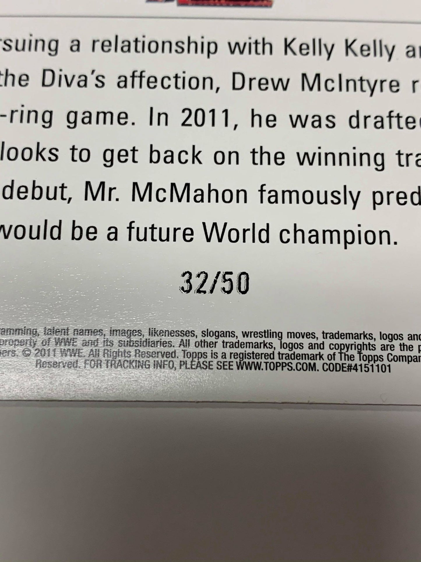 Drew McIntyre WWE 2011 Topps GOLD #47 Serial #32/50