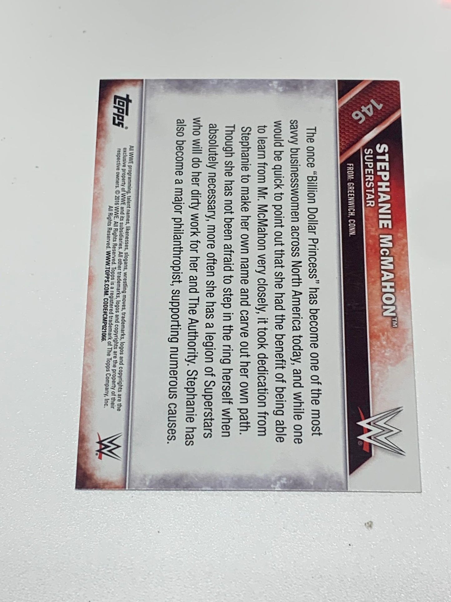 Stephanie McMahon 2016 WWE Topps Parallel #146