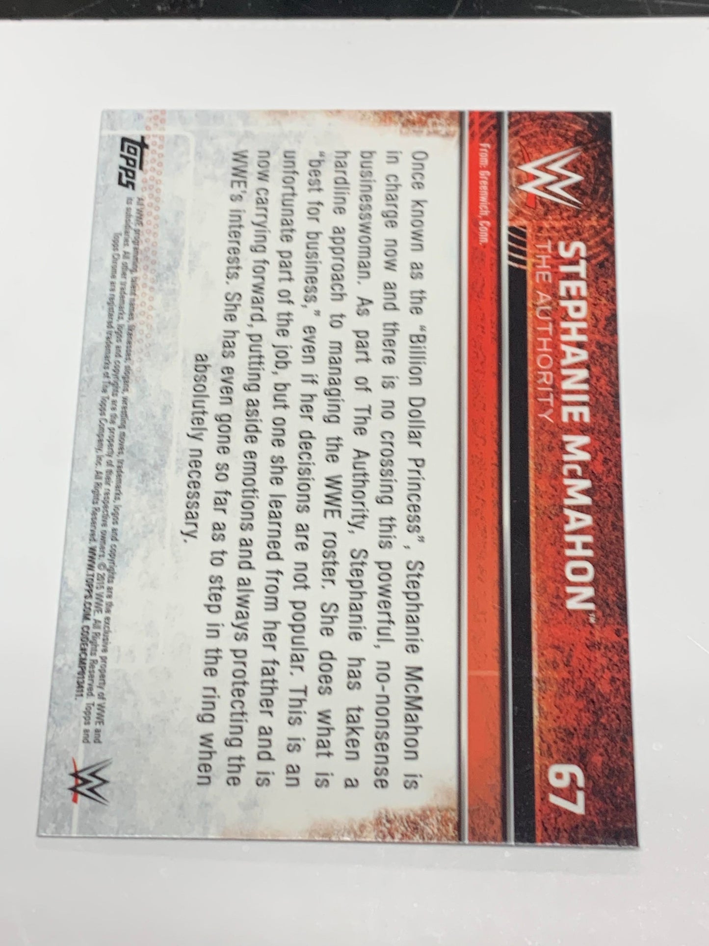 Stephanie McMahon 2015 WWE Topps Chrome Card #67