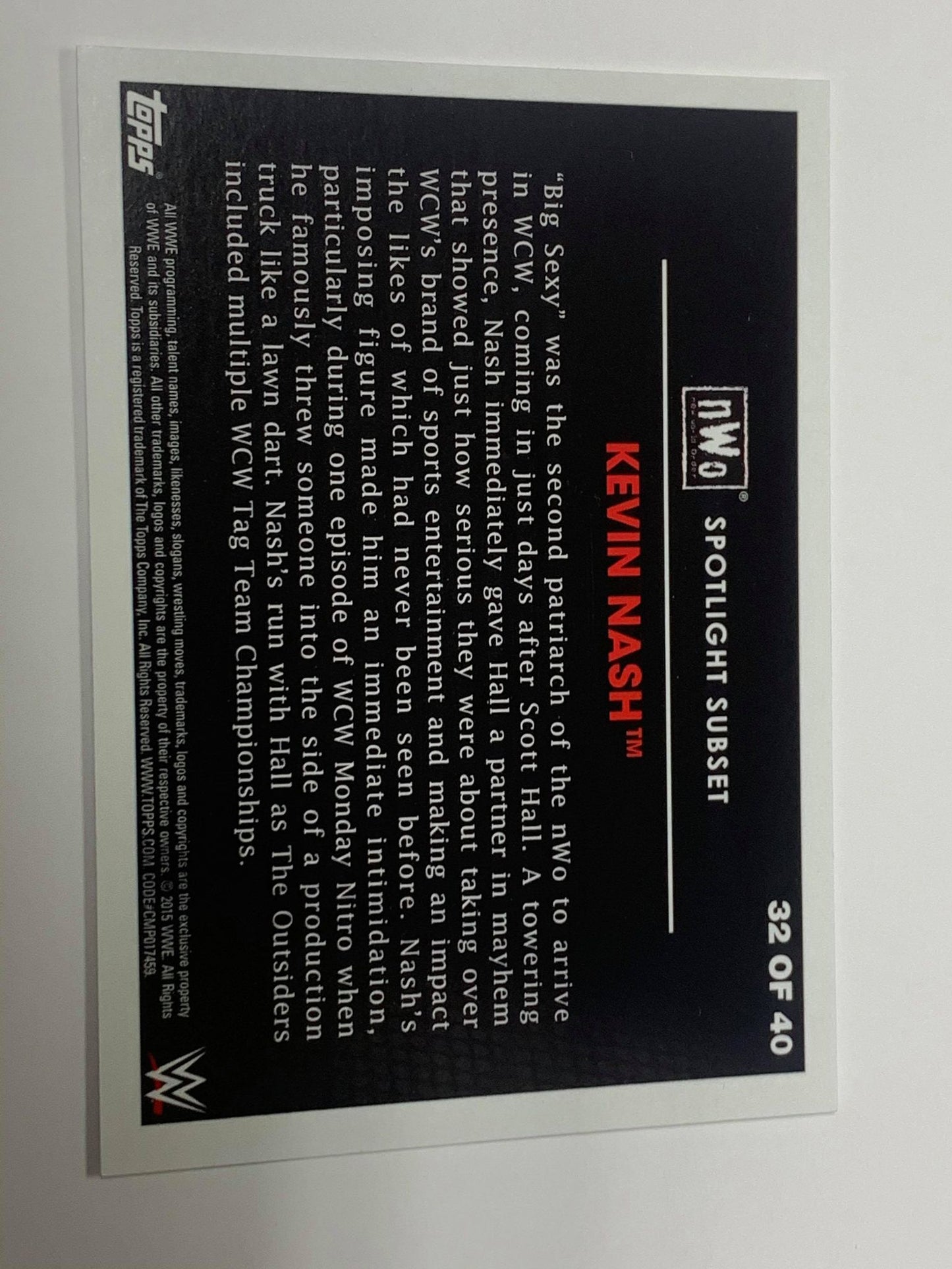 Kevin Nash WWE 2015 Topps NWO Insert #32