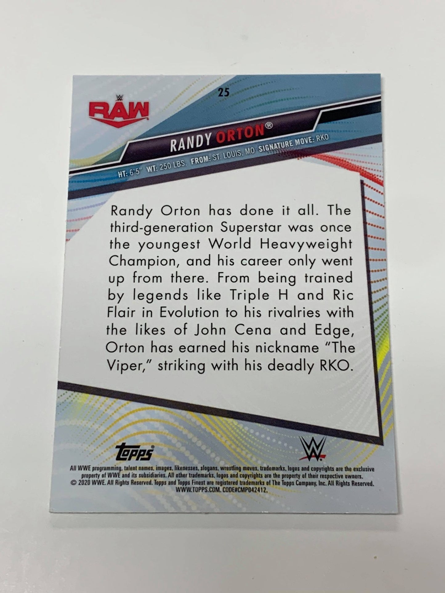 Randy Orton 2020 WWE Topps Chrome X-FRACTOR #25