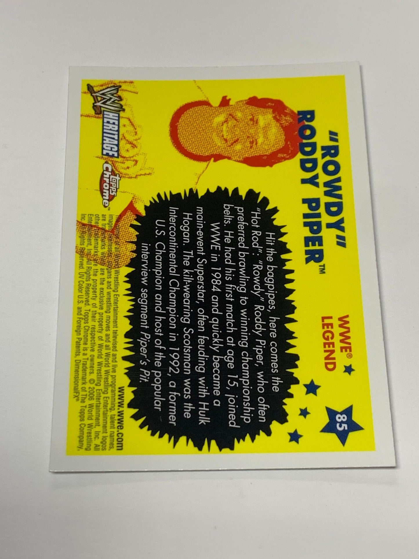 Roddy Piper 2006 WWE Topps Heritage Chrome Card #85