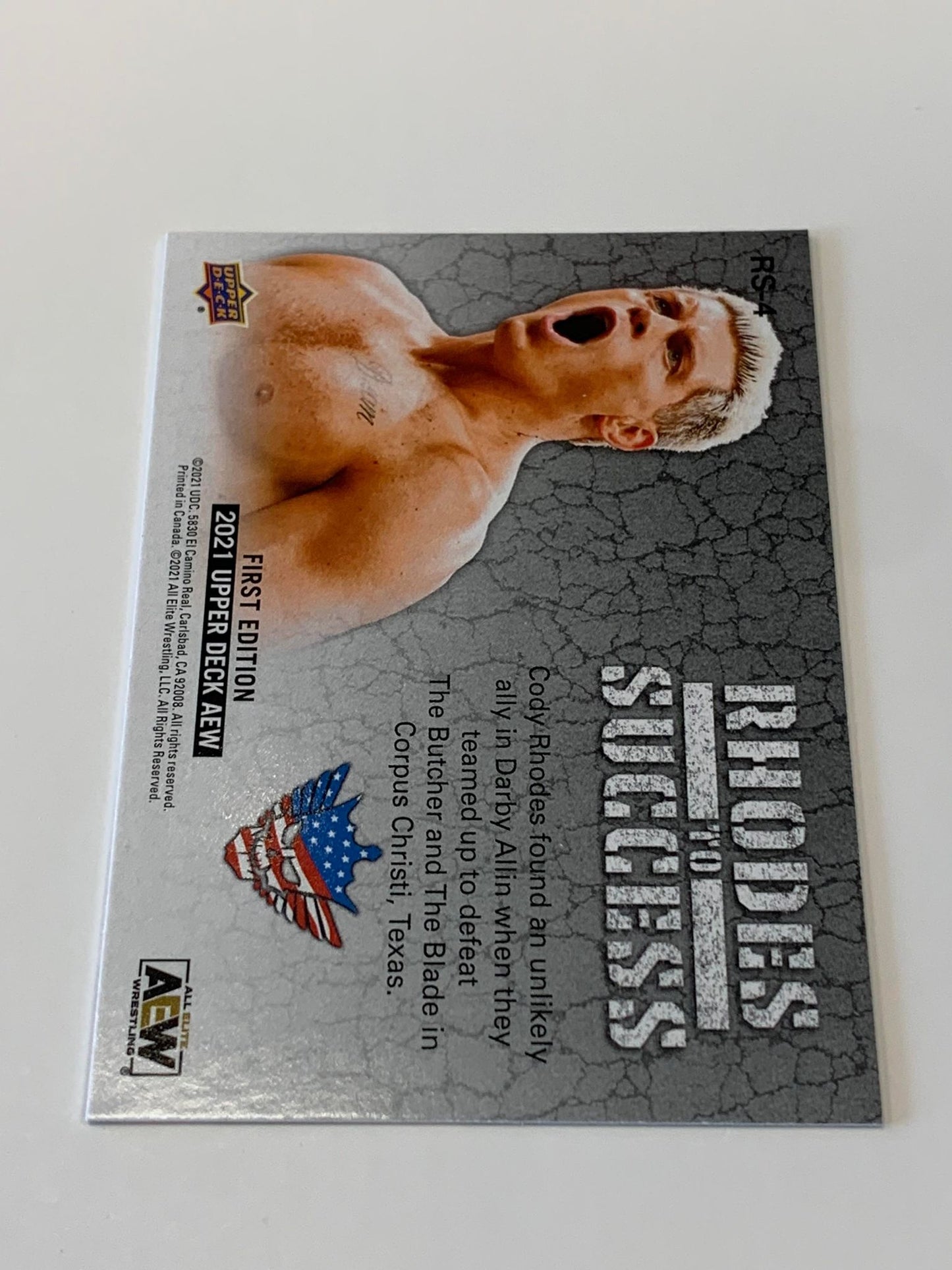 Cody Rhodes 2021 AEW Rhodes To Success Insert #RS-4