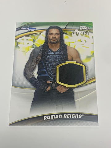 Roman Reigns 2019 WWE Topps Money In The Bank Shirt Relic #/199