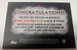 Zack Ryder 2015 Topps Undisputed Autographed Relic Black #/50