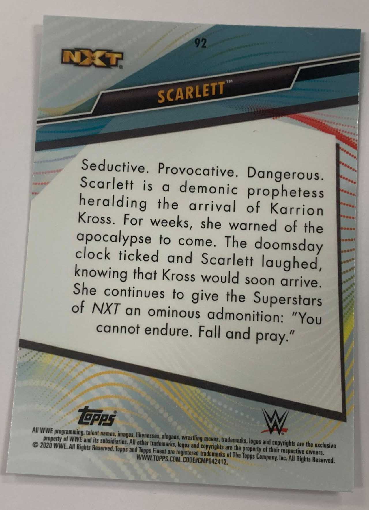Scarlett 2020 Topps Finest ROOKIE RC Card