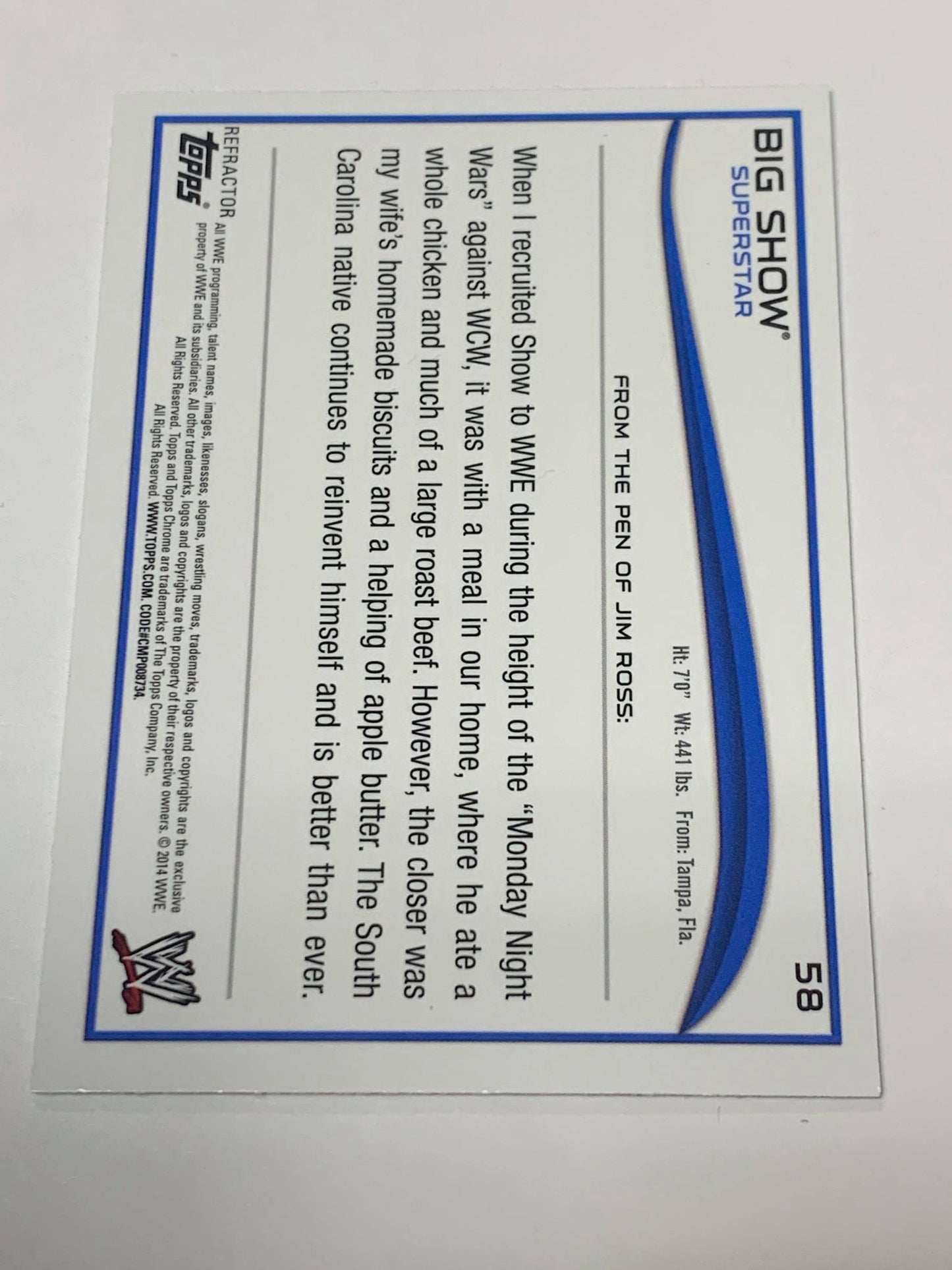 Big Show WWE 2014 Topps Chrome Refractor #58