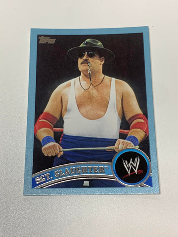 Sgt Slaughter 2011 WWE Topps Blue Parallel Card #978/2011