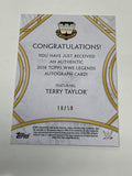 Terry Taylor 2018 WWE Authentic Legends Autograph Card #10/50