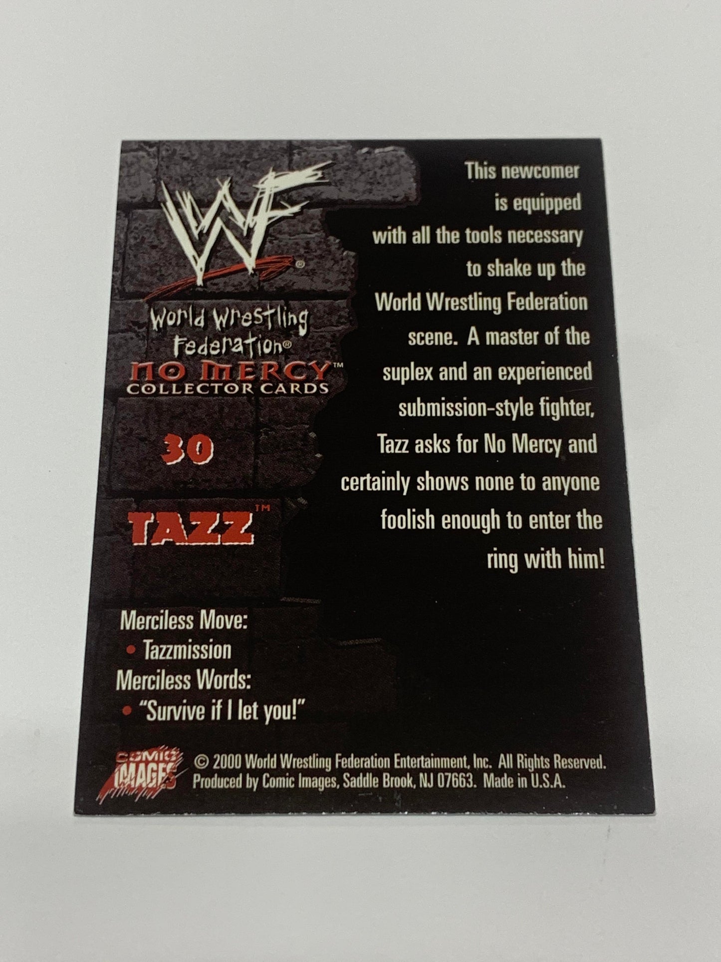 Tazz Taz 2000 Comic Images WWF No Mercy RC