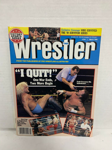 The Wrestler Magazine March 1990 Flair Funk Sting Luger
