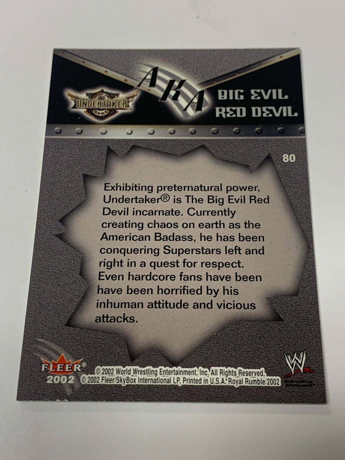 Undertaker 2002 WWE Fleer Card #80