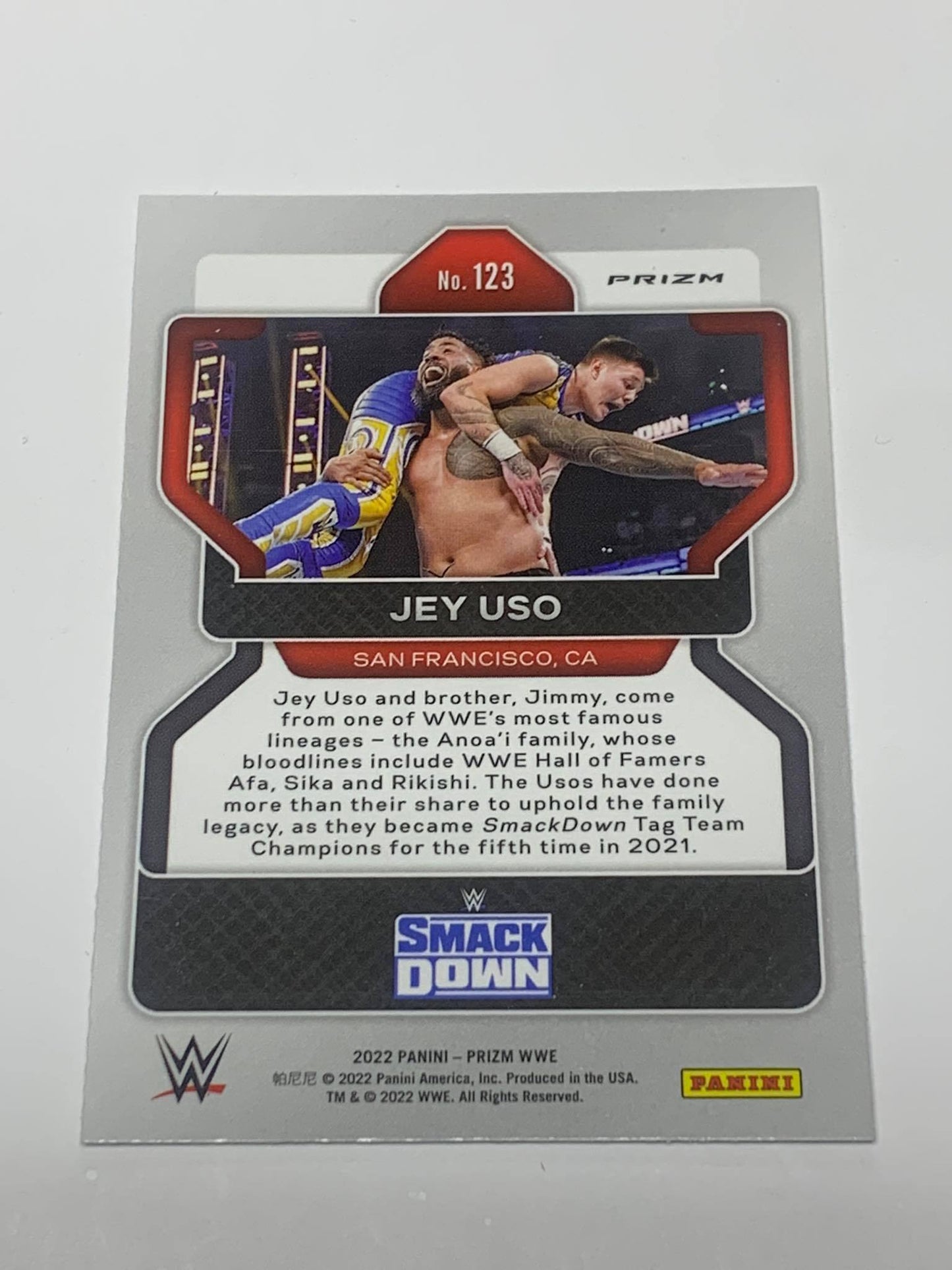 Jey Uso 2022 WWE Prizm SILVER REFRACTOR #123