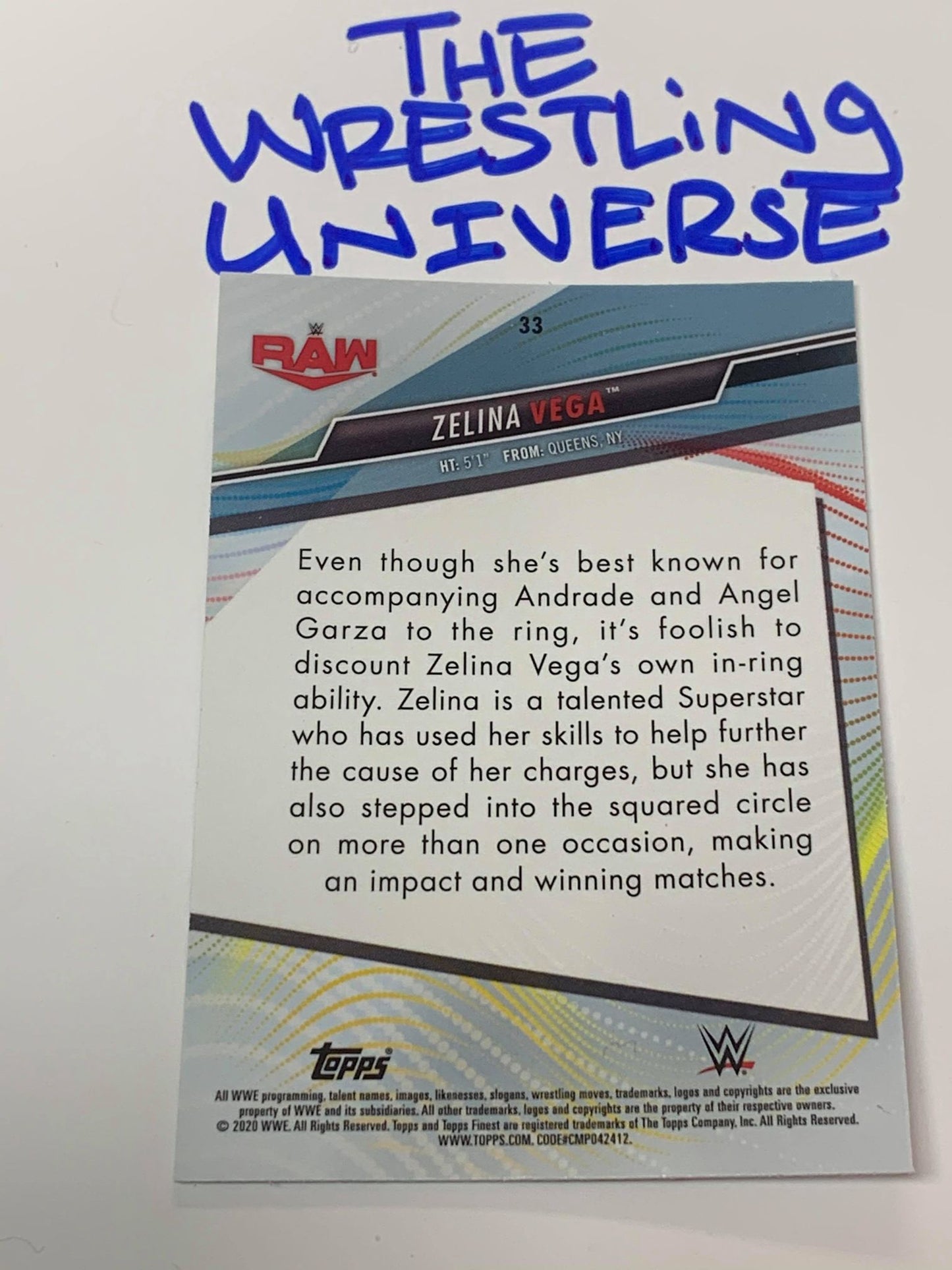 Zelina Vega WWE 2021 Topps Finest Card #33