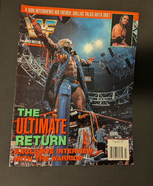 WWF WWE Magazine July 1996 Ultimate Warrior (Leif Cassidy Poster - No Cards)