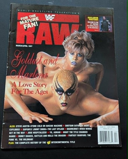 WWF Raw Magazine March/April 1997 (Goldust Marlena Poster)