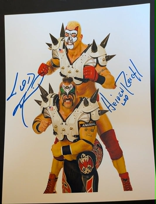 LOD Road Warrior Animal & Heidenreich 8.5x11 Dual Signed Photo COA