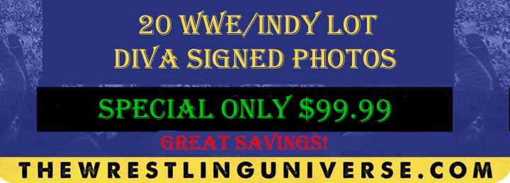 Wrestling Universe Bulk Special 20 Signed ALL DIVA WWE/INDY Photos Grab Bag GREAT DEAL $99