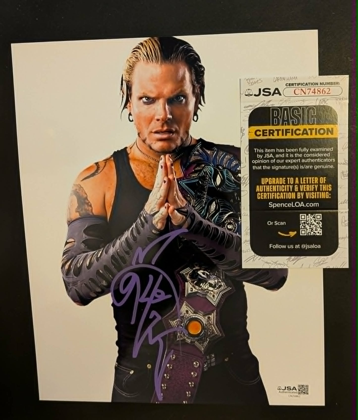 Jeff Hardy Signed Photo JSA COA