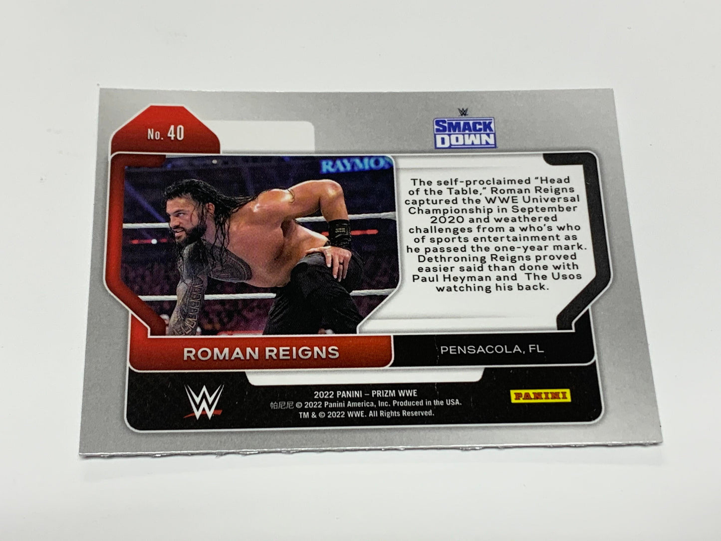 Roman Reigns 2022 WWE Panini Prizm Card #40