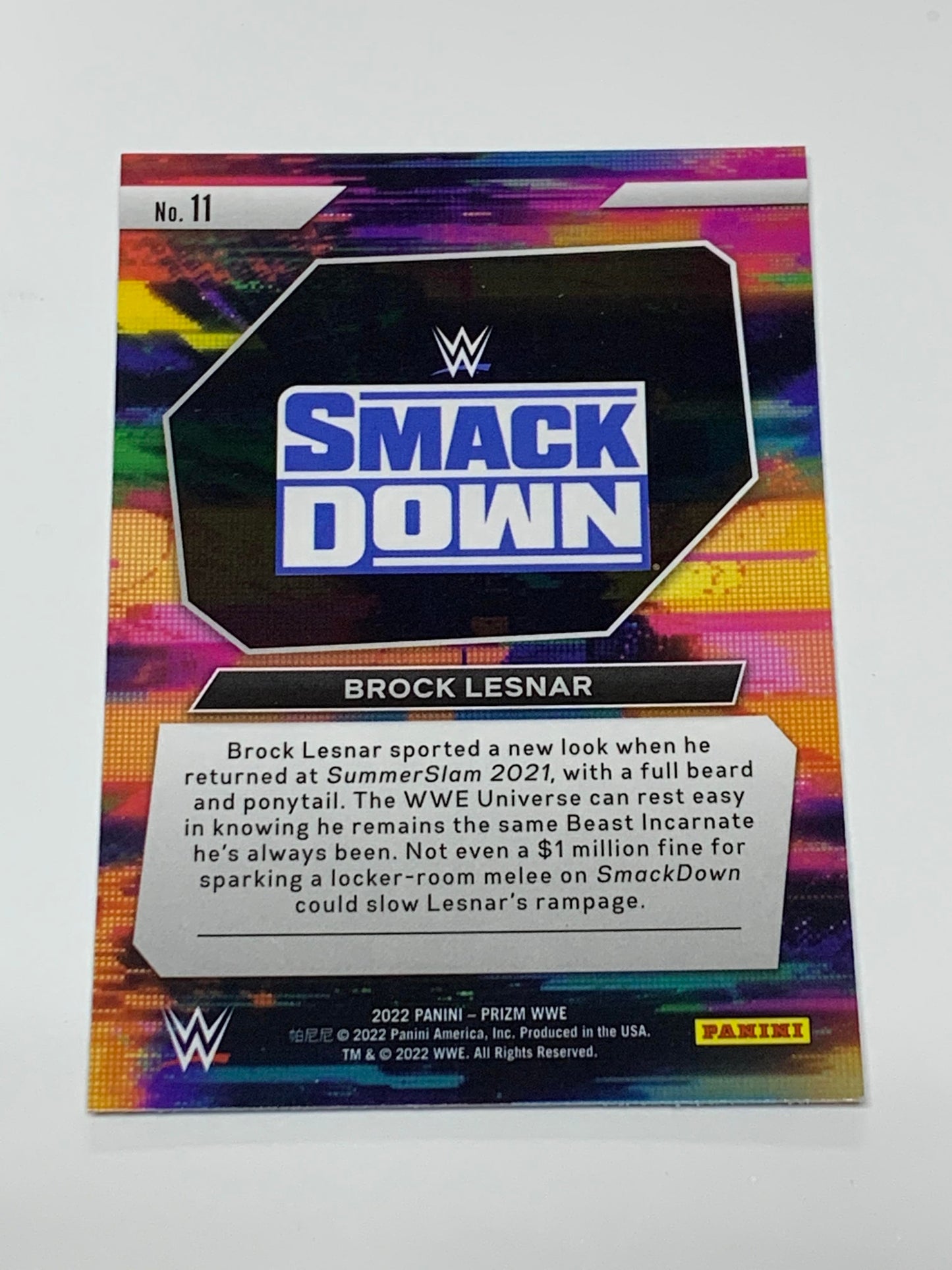 Brock Lesnar 2022 WWE Panini Prizm “Next Level” Insert Card #11
