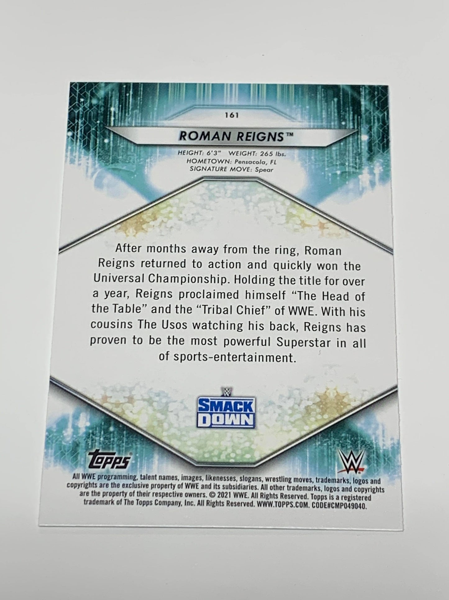 Roman Reigns 2021 WWE Topps Card #161