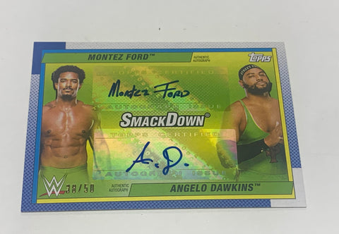 Street Profits Montez Ford & Angelo Dawkins 2021 WWE Topps Dual Autographs Card #38/50