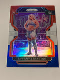 Tiffany Stratton 2022 WWE Panini Prizm ROOKIE Red, White & Blue REFRACTOR Card 104