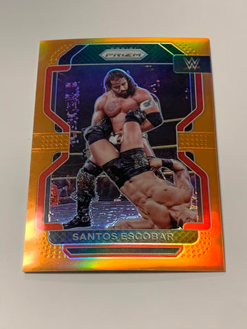 Santos Escobar 2022 WWE Prizm LWO ORANGE REFRACTOR Card #160 Limited to 36/99